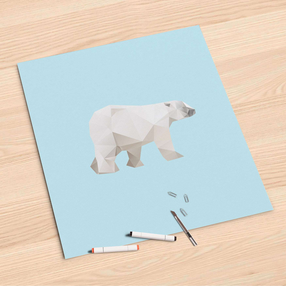 Folienbogen Origami Polar Bear - 60x60 cm