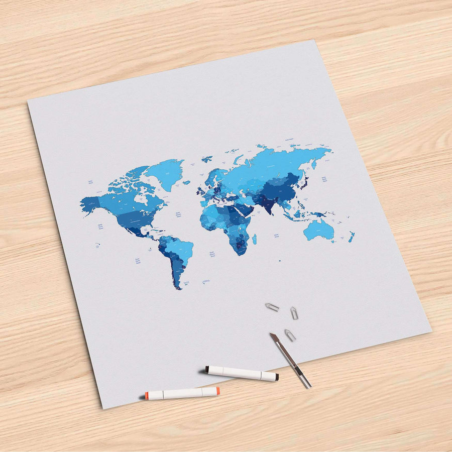 Folienbogen Politische Weltkarte - 60x60 cm