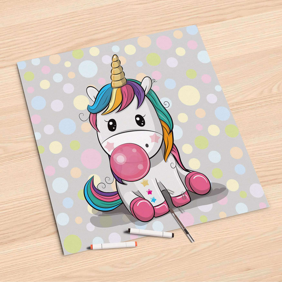 Folienbogen Rainbow das Einhorn - 60x60 cm