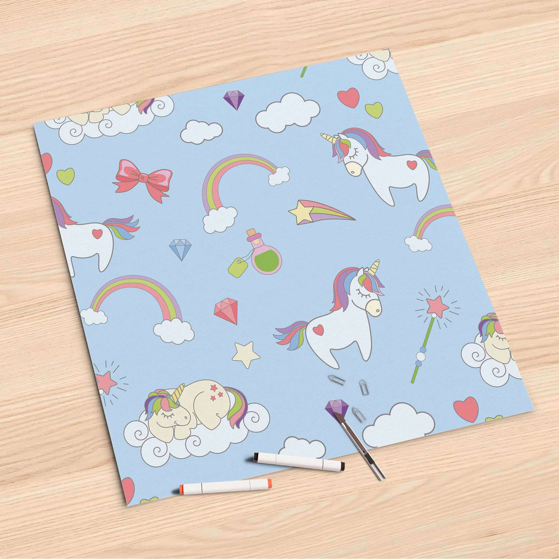 Folienbogen Rainbow Unicorn - 60x60 cm