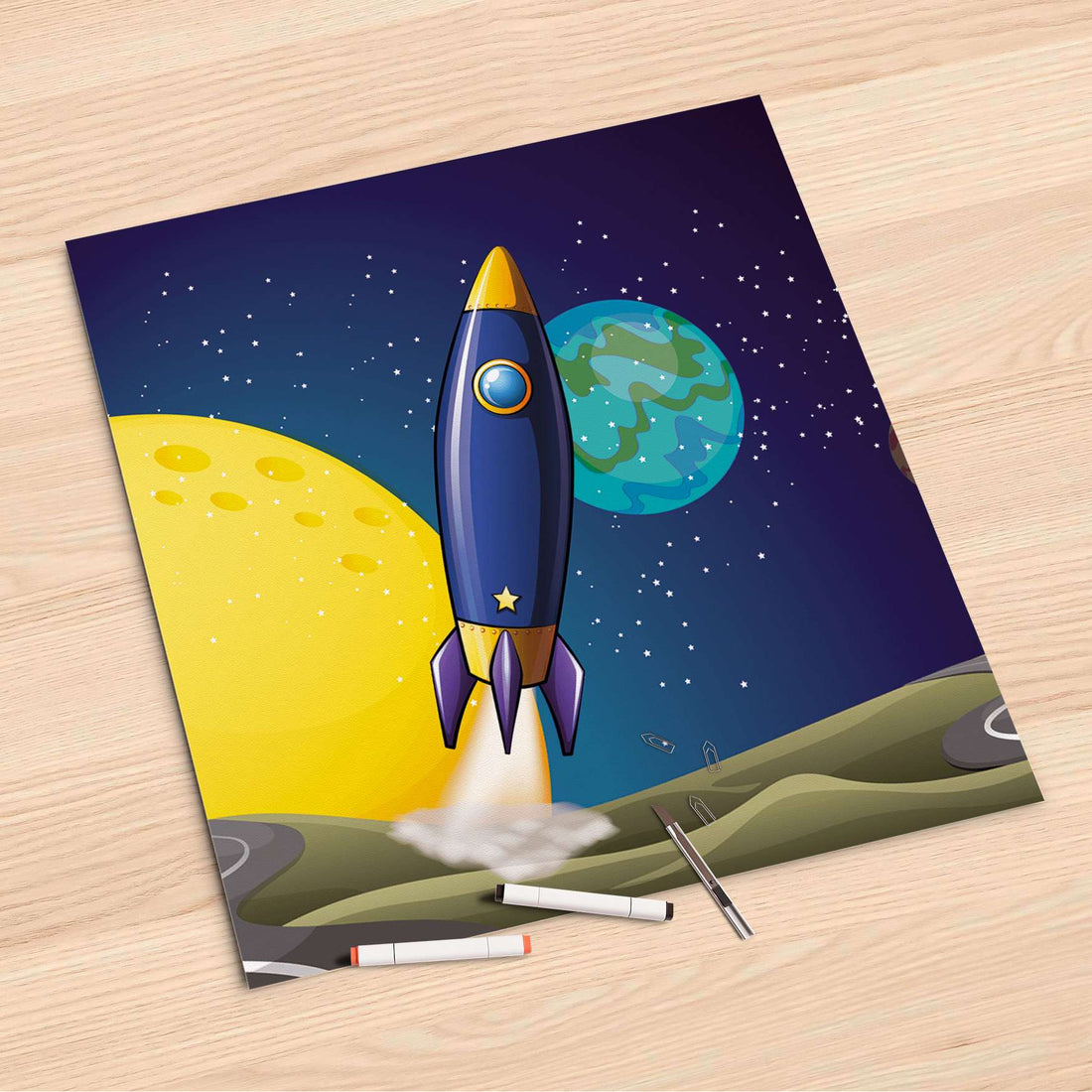 Folienbogen Space Rocket - 60x60 cm