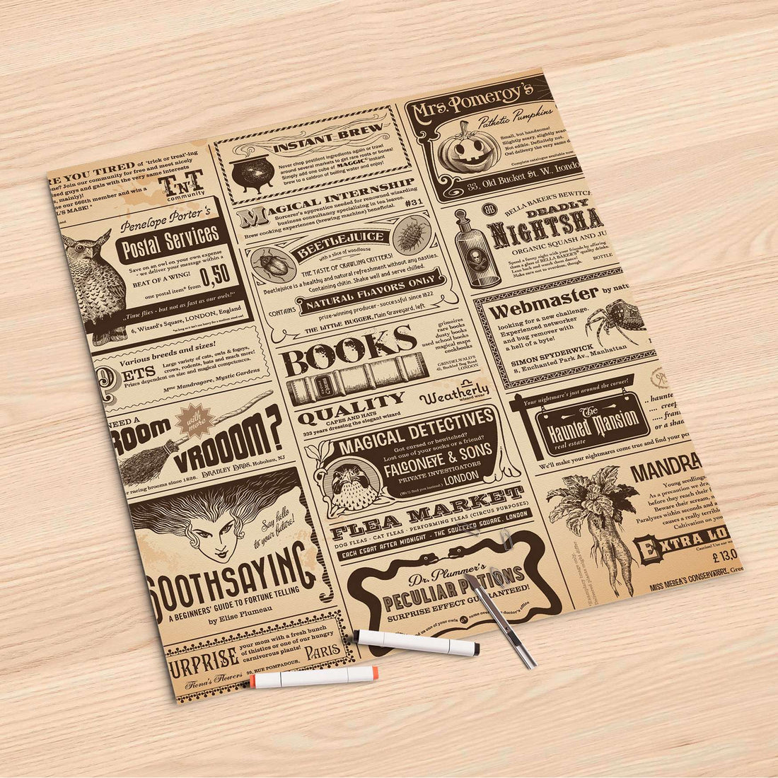 Folienbogen Vintage Newspaper - 60x60 cm