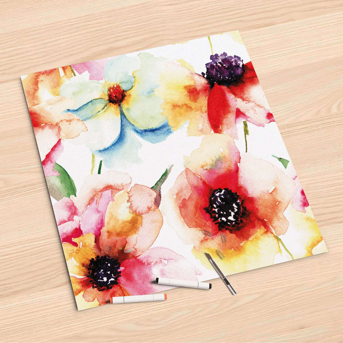 Folienbogen Water Color Flowers - 60x60 cm