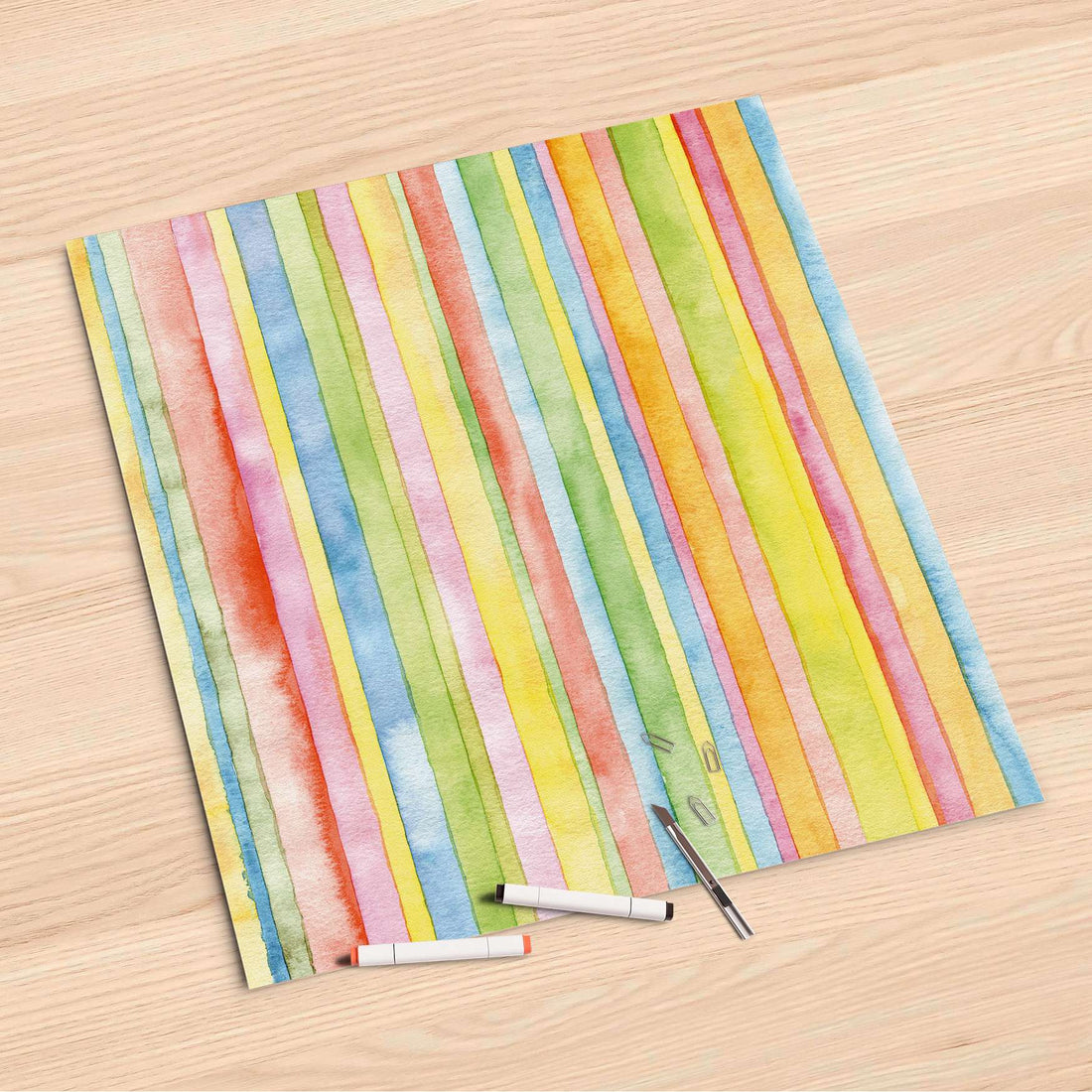 Folienbogen Watercolor Stripes - 60x60 cm