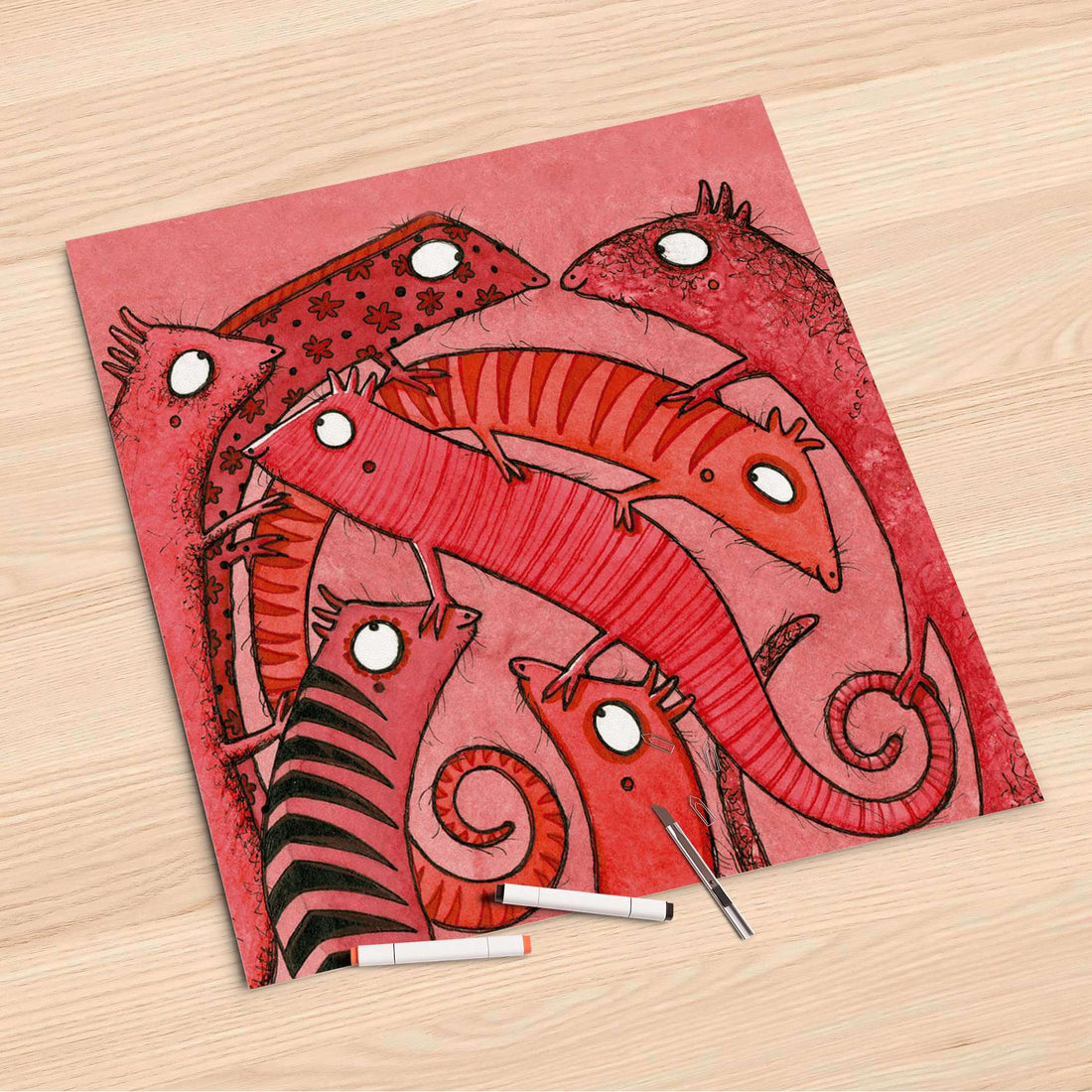 Folienbogen Wer mit wem - 60x60 cm