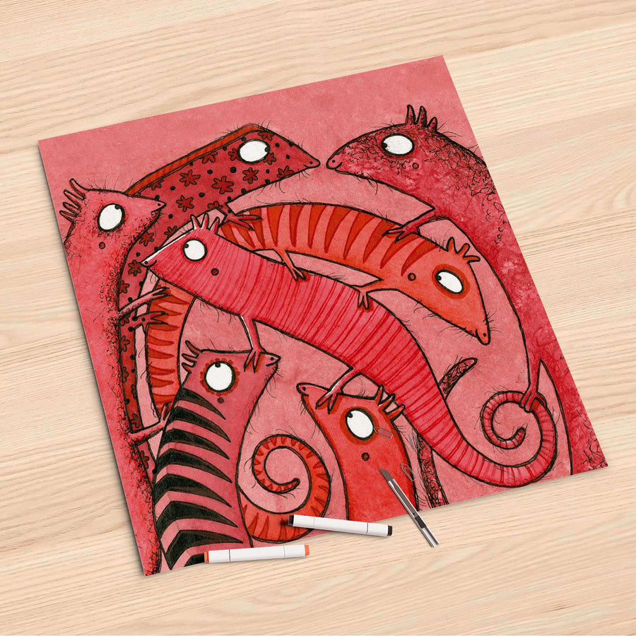 Folienbogen Wer mit wem - 60x60 cm