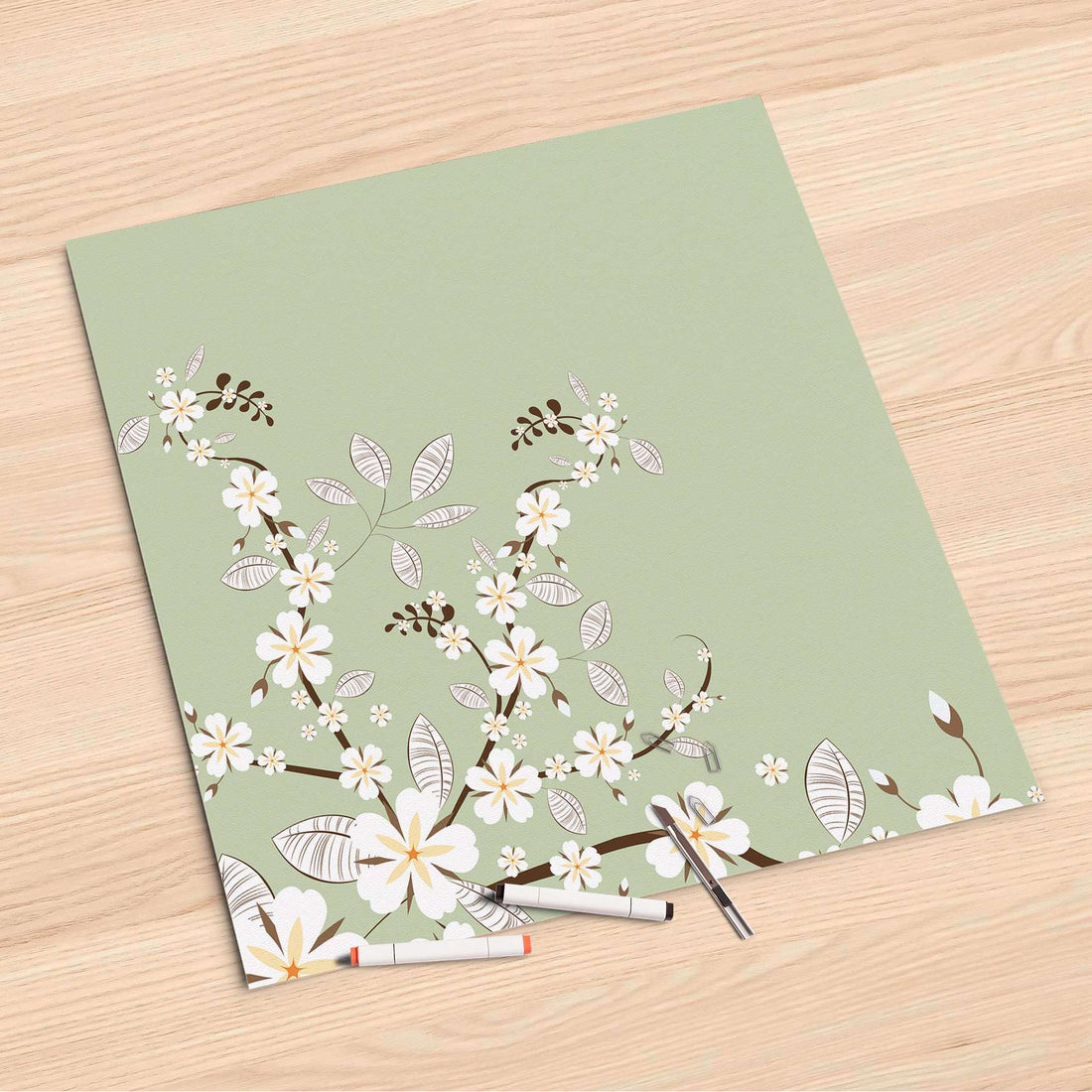 Folienbogen White Blossoms - 60x60 cm