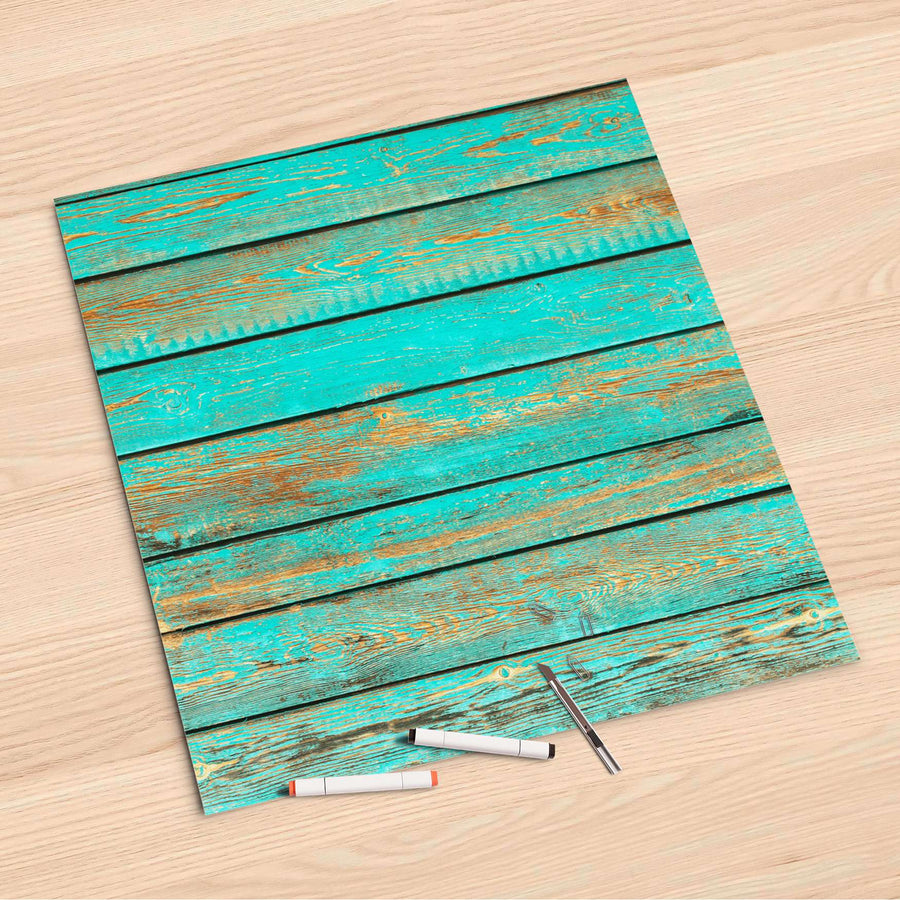 Folienbogen Wooden Aqua - 60x60 cm