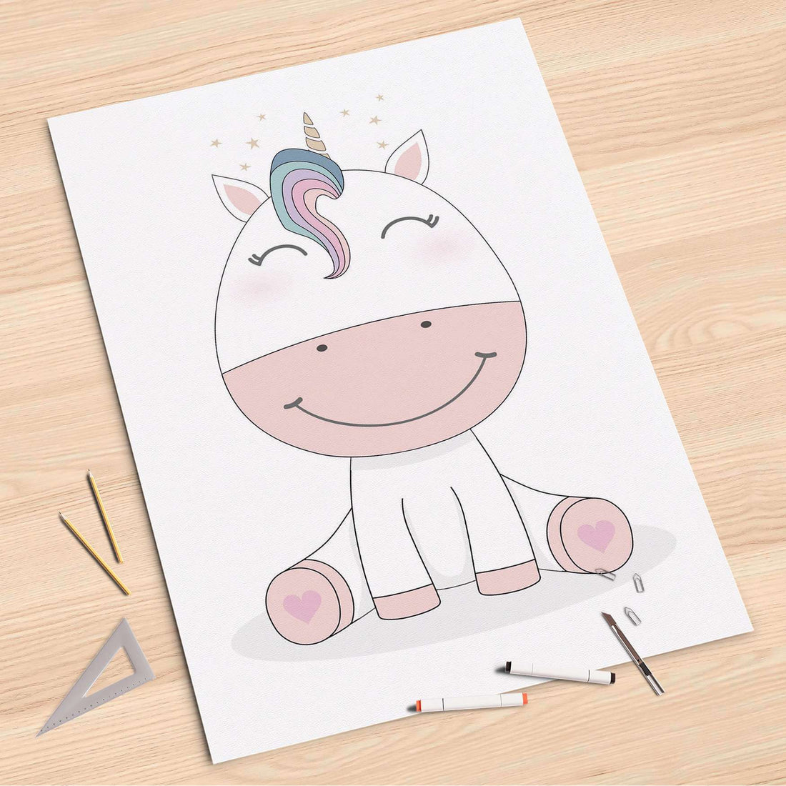 Folienbogen Baby Unicorn - 80x120 cm