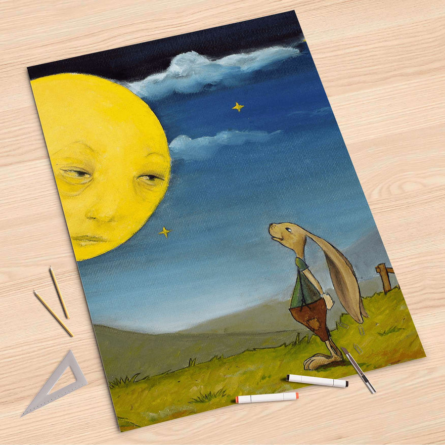 Folienbogen Hase und Mond - 80x120 cm