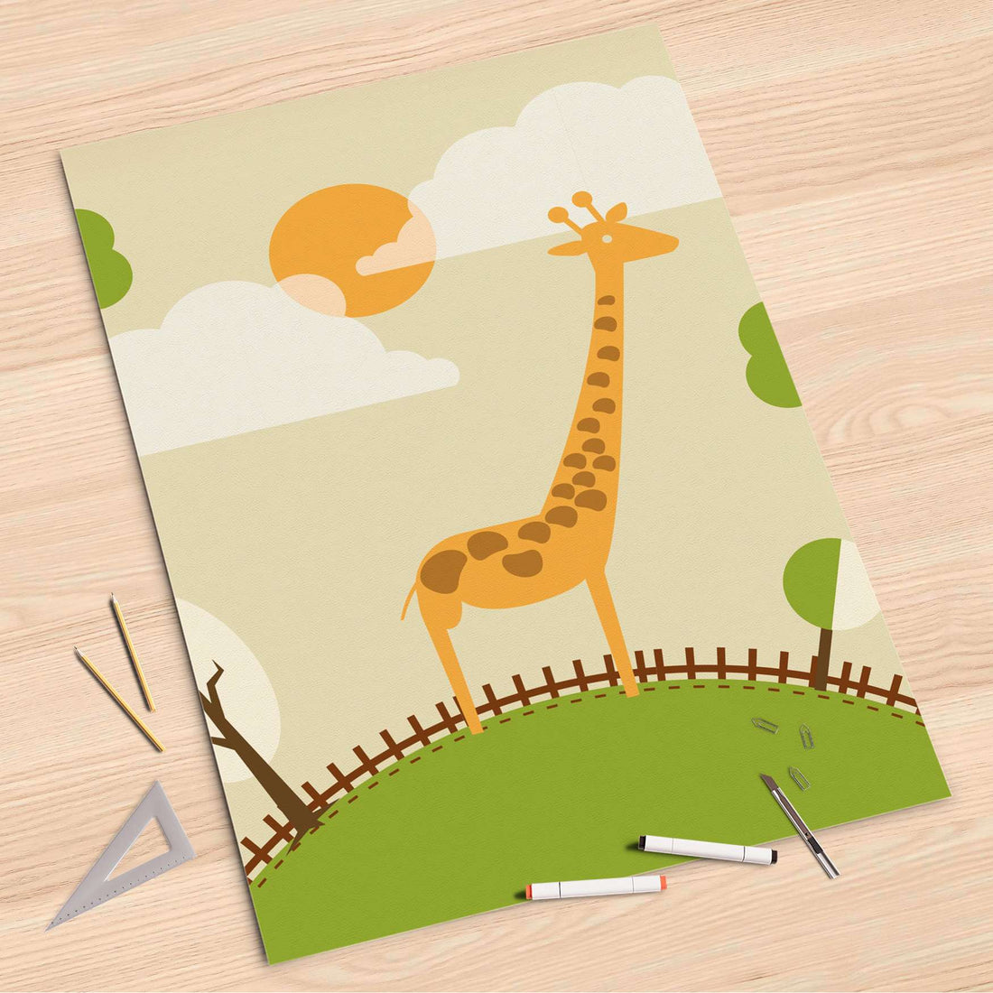 Folienbogen Mountain Giraffe - 80x120 cm