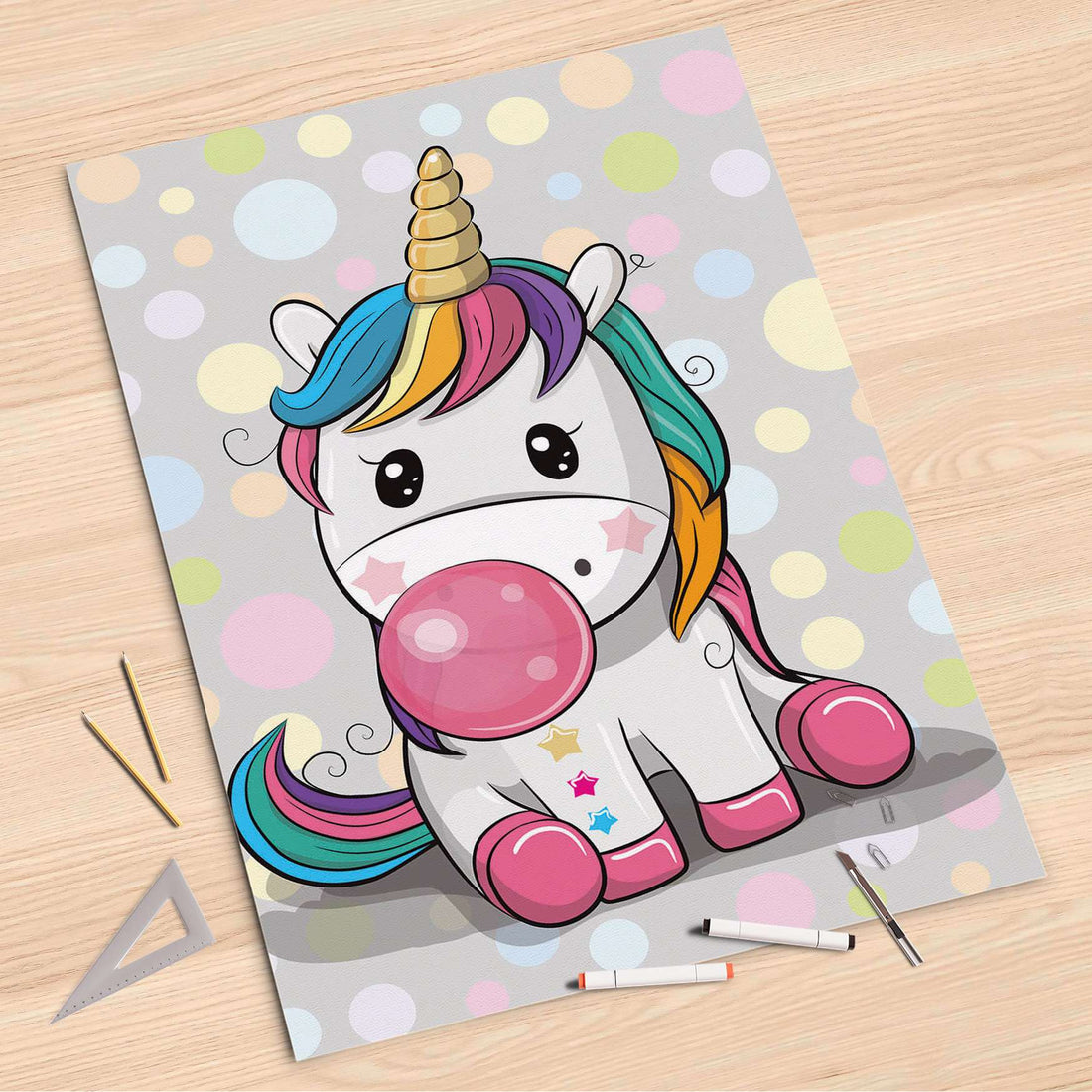 Folienbogen Rainbow das Einhorn - 80x120 cm