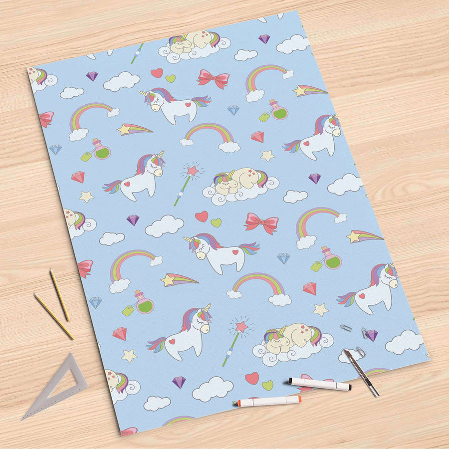 Folienbogen Rainbow Unicorn - 80x120 cm