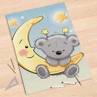Folienbogen Teddy und Mond - 80x120 cm