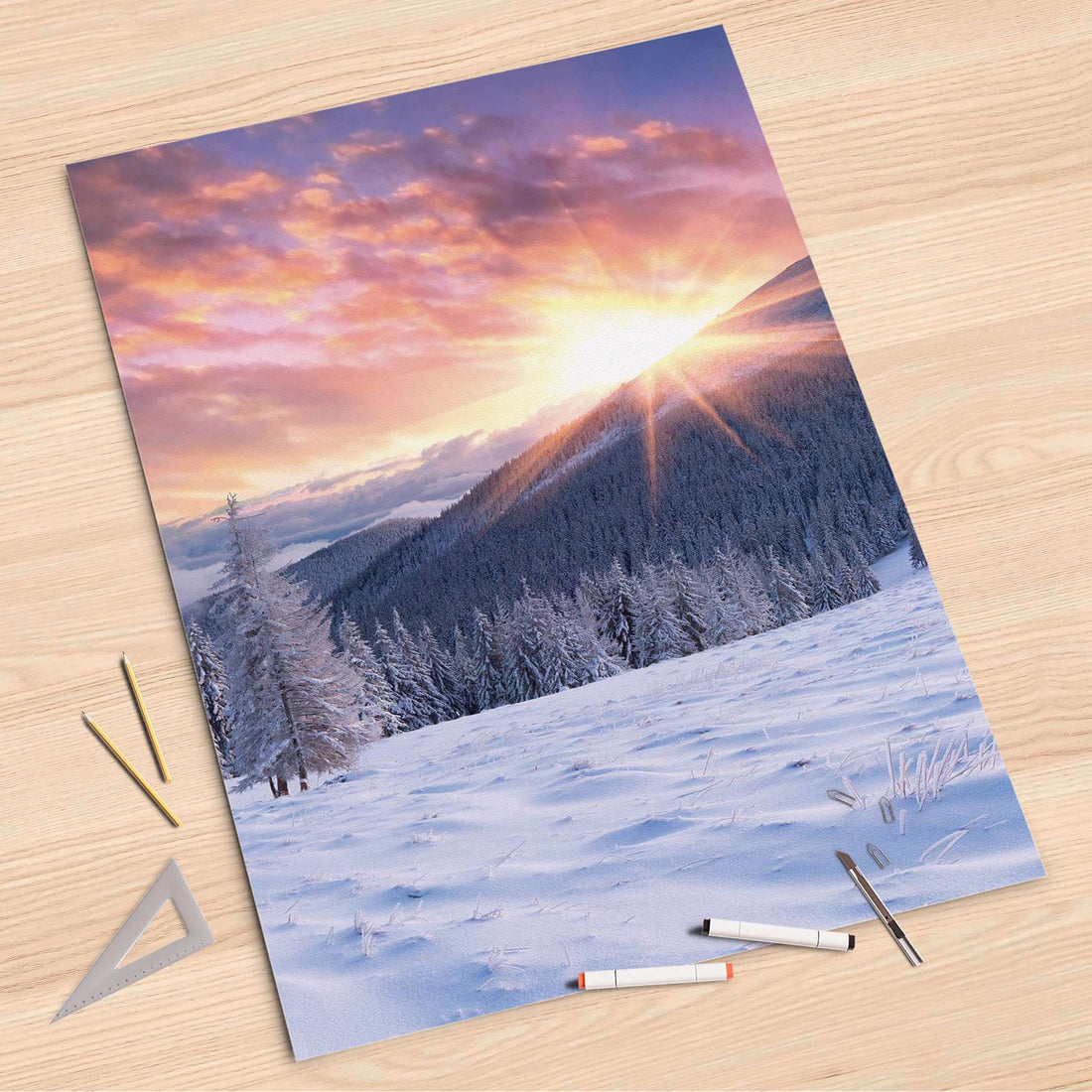 Folienbogen Zauberhafte Winterlandschaft - 80x120 cm