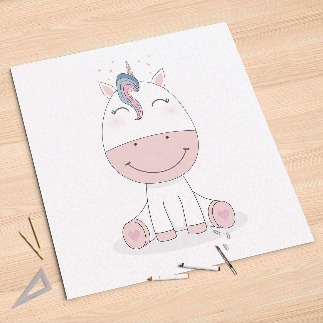 Folienbogen Baby Unicorn - 90x90 cm