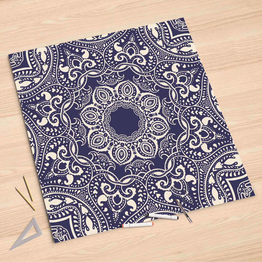 Folienbogen Blue Mandala - 90x90 cm
