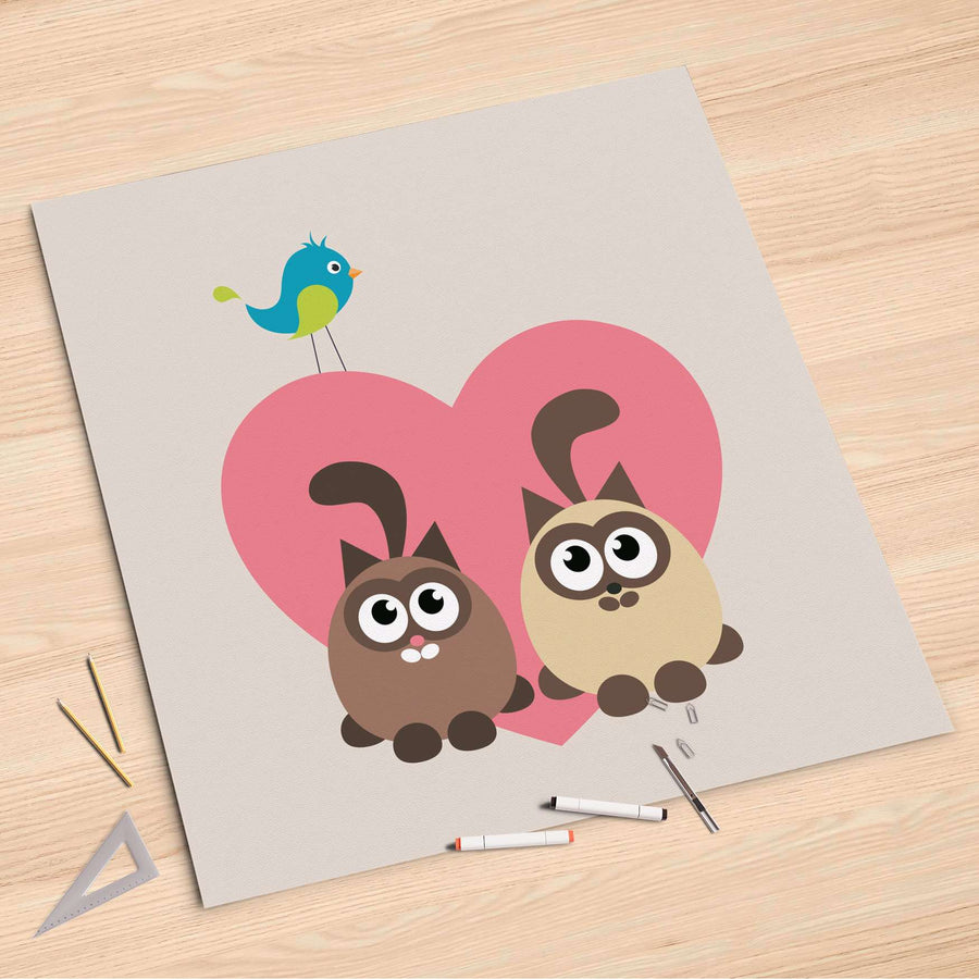 Folienbogen Cats Heart - 90x90 cm