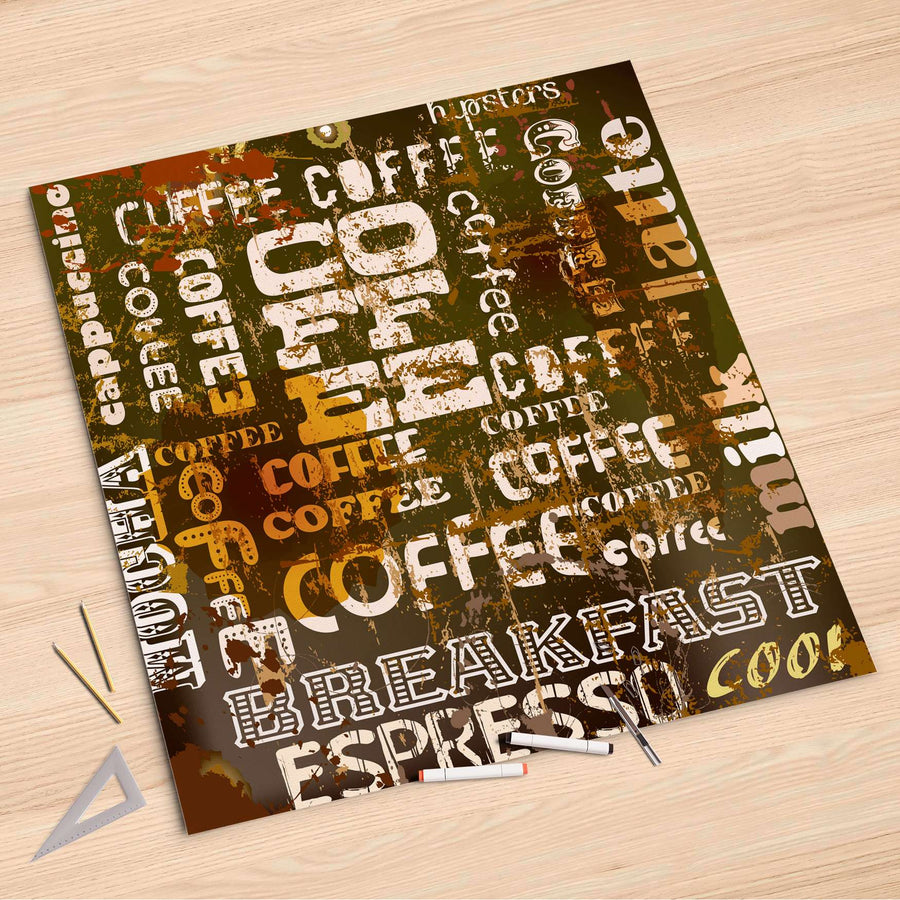 Folienbogen Coffee Typo - 90x90 cm