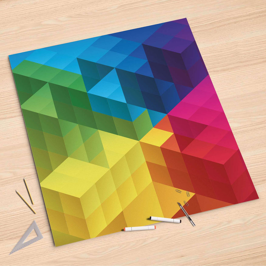 Folienbogen Colored Cubes - 90x90 cm