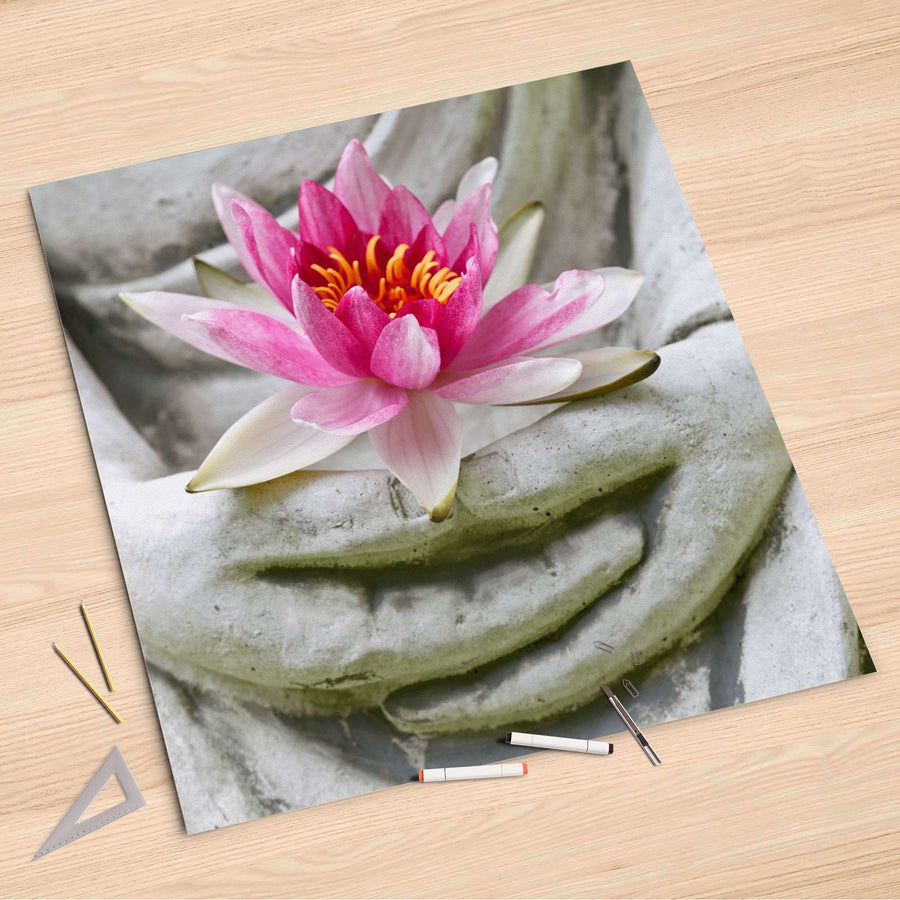 Folienbogen Flower Buddha - 90x90 cm