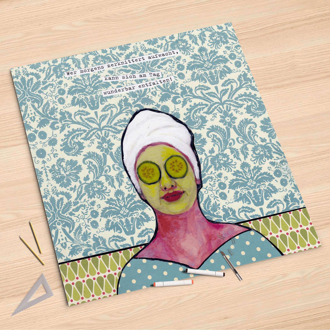 Folienbogen Frau Gurke - 90x90 cm