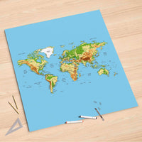 Folienbogen Geografische Weltkarte - 90x90 cm