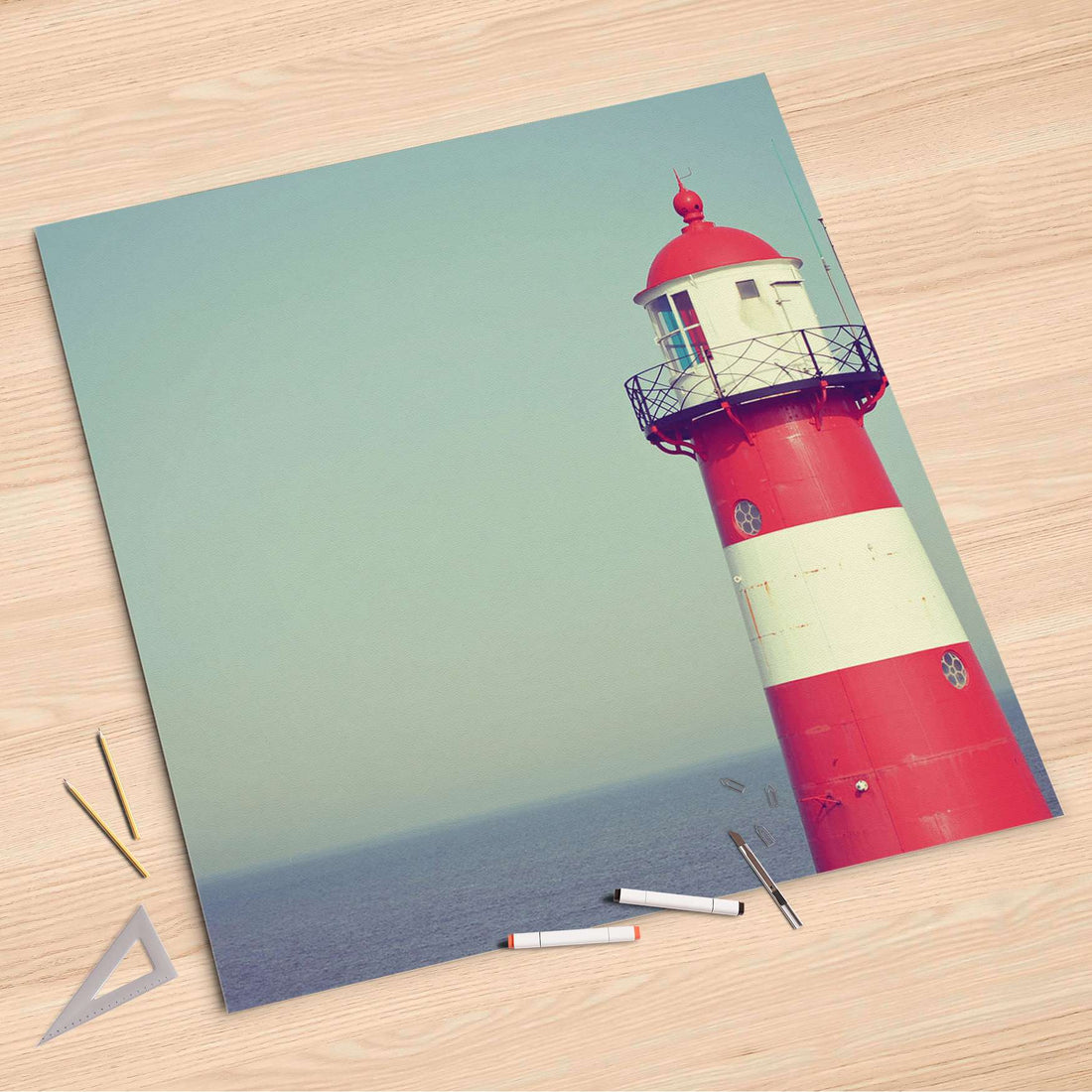 Folienbogen Leuchtturm - 90x90 cm