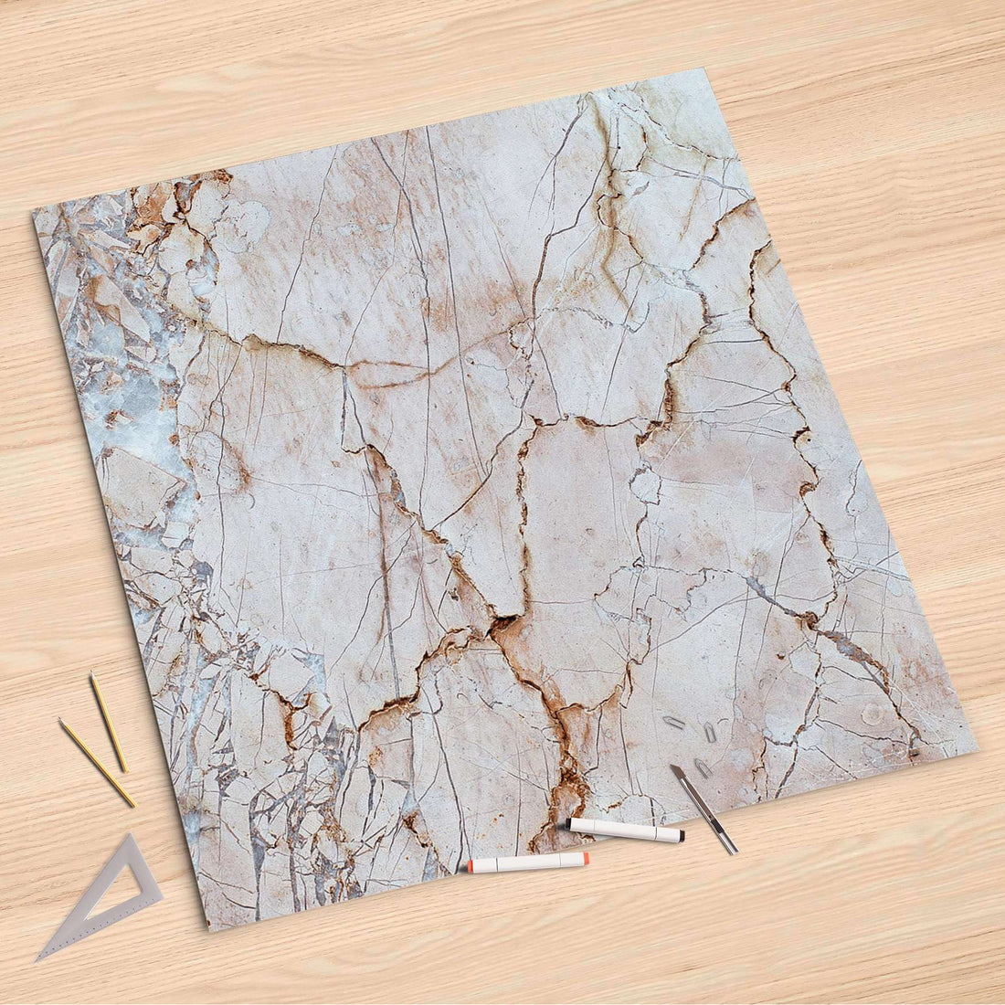 Folienbogen Marmor rosa - 90x90 cm