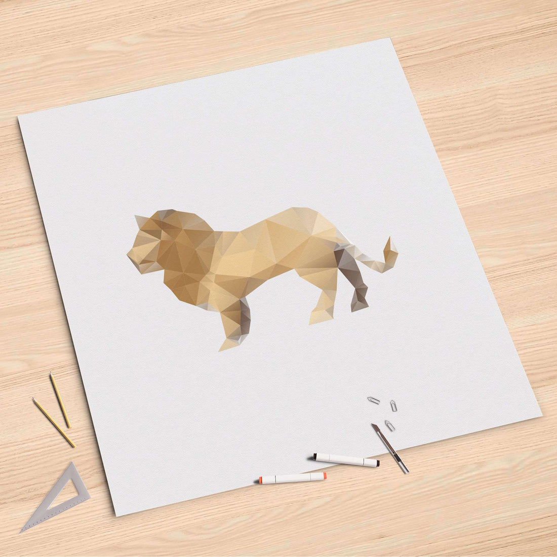 Folienbogen Origami Lion - 90x90 cm