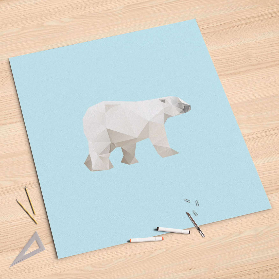Folienbogen Origami Polar Bear - 90x90 cm