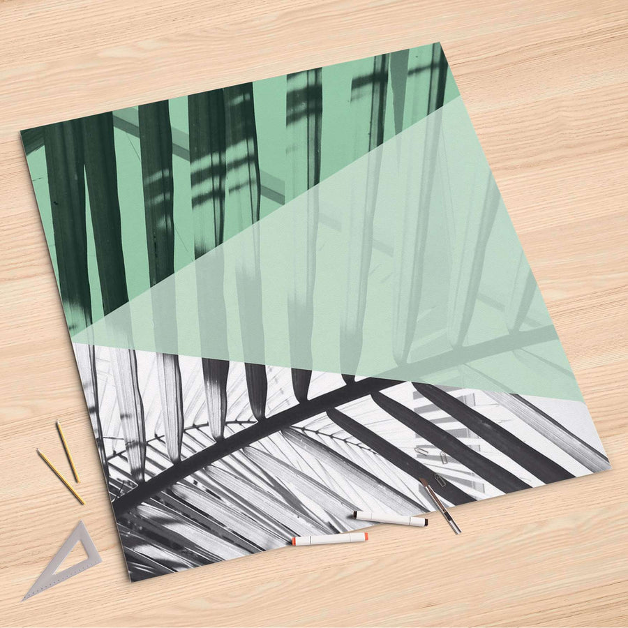 Folienbogen Palmen mint - 90x90 cm