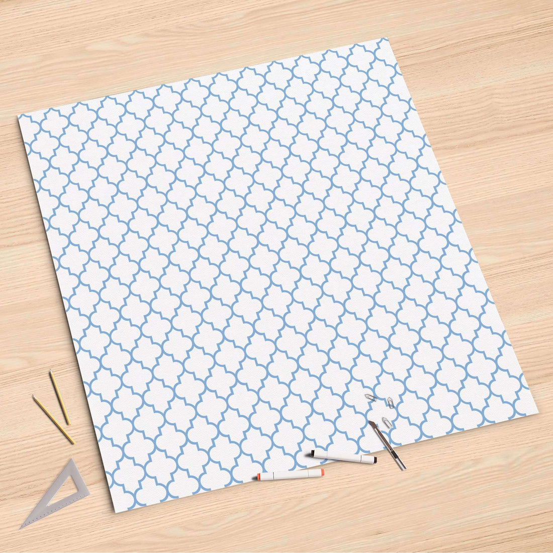 Folienbogen Retro Pattern - Blau - 90x90 cm
