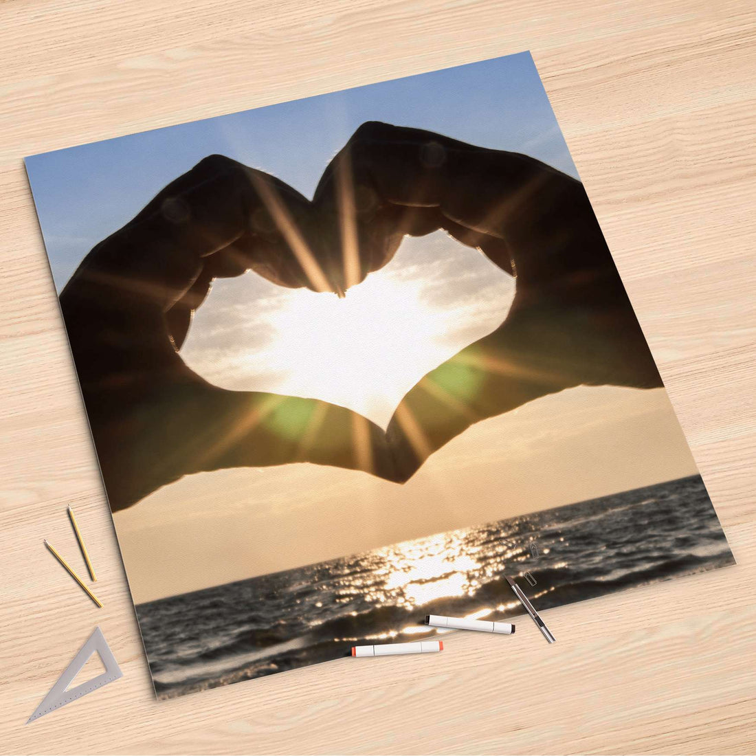 Folienbogen Sunny Heart - 90x90 cm