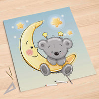 Folienbogen Teddy und Mond - 90x90 cm