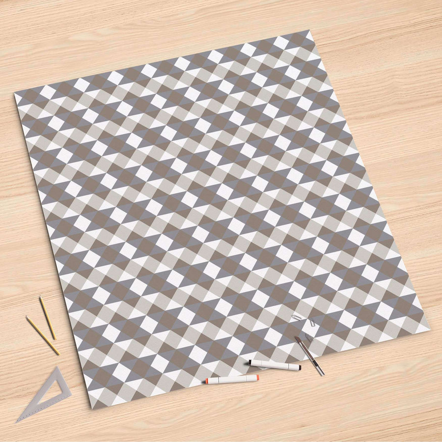 Folienbogen Triangle Pattern - Grau - 90x90 cm