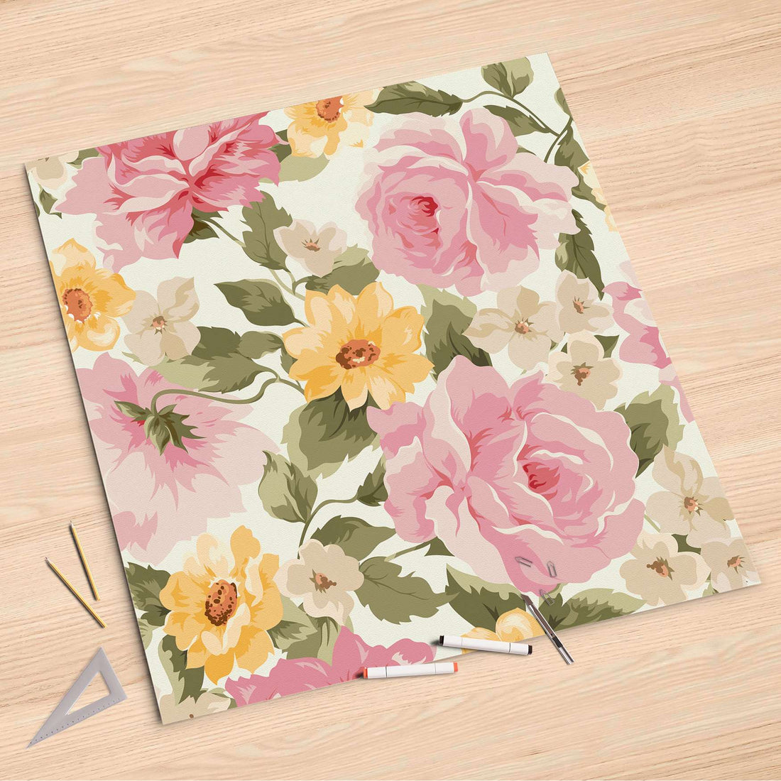 Folienbogen Vintage Flowers - 90x90 cm