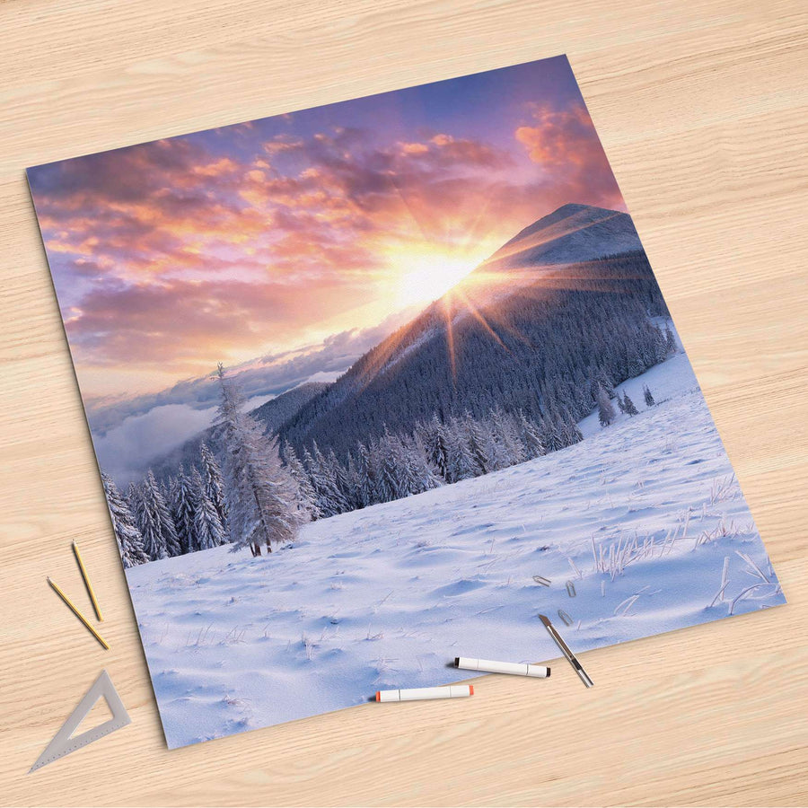 Folienbogen Zauberhafte Winterlandschaft - 90x90 cm