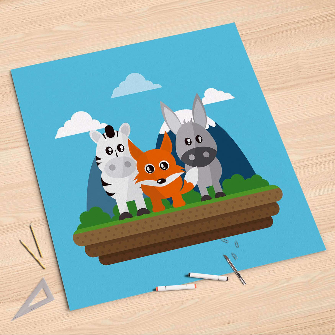 Folienbogen Zootiere - 90x90 cm
