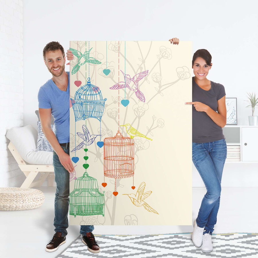 Selbstklebender Folienbogen Birdcage - Größe: 100x150 cm