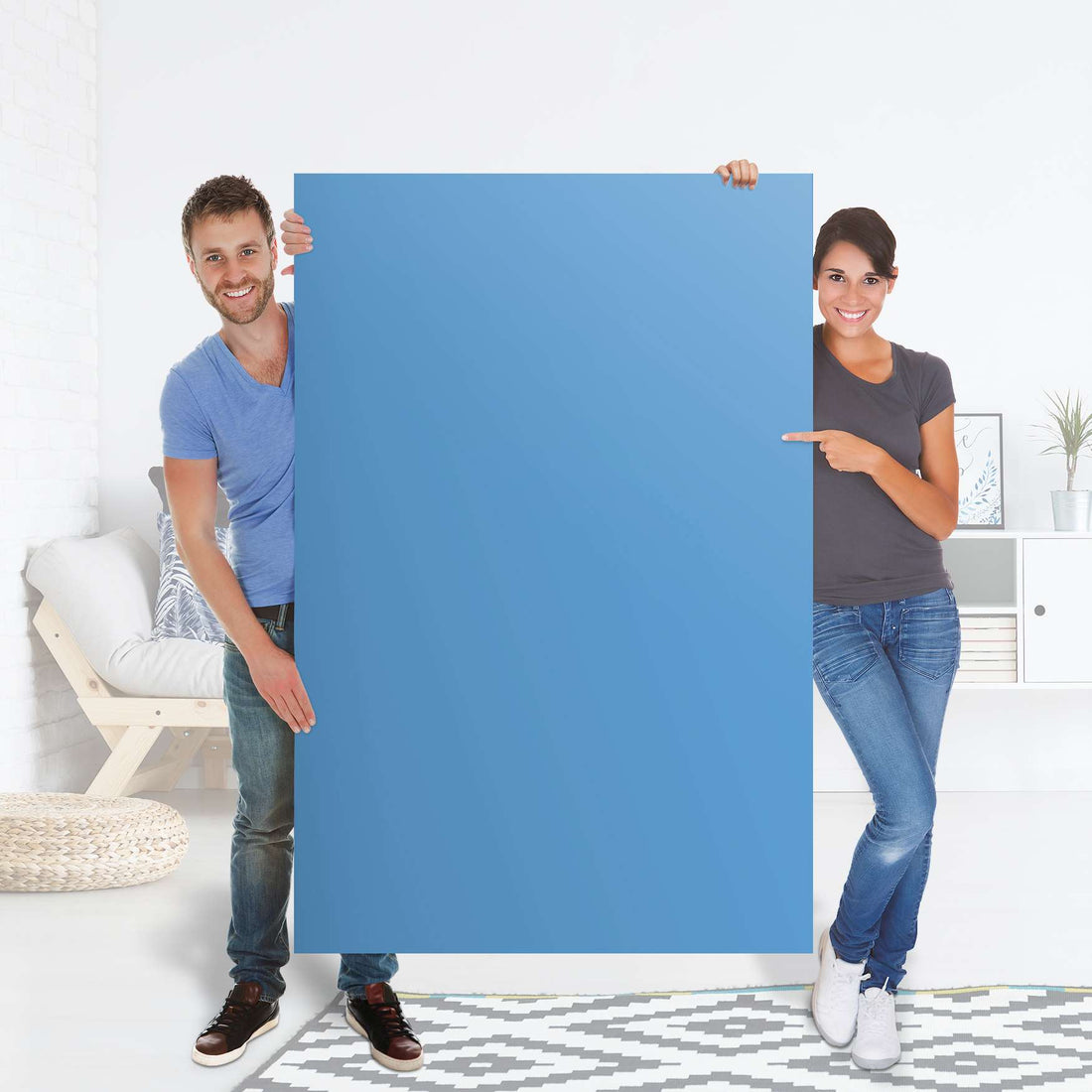 Selbstklebender Folienbogen Blau Light - Größe: 100x150 cm