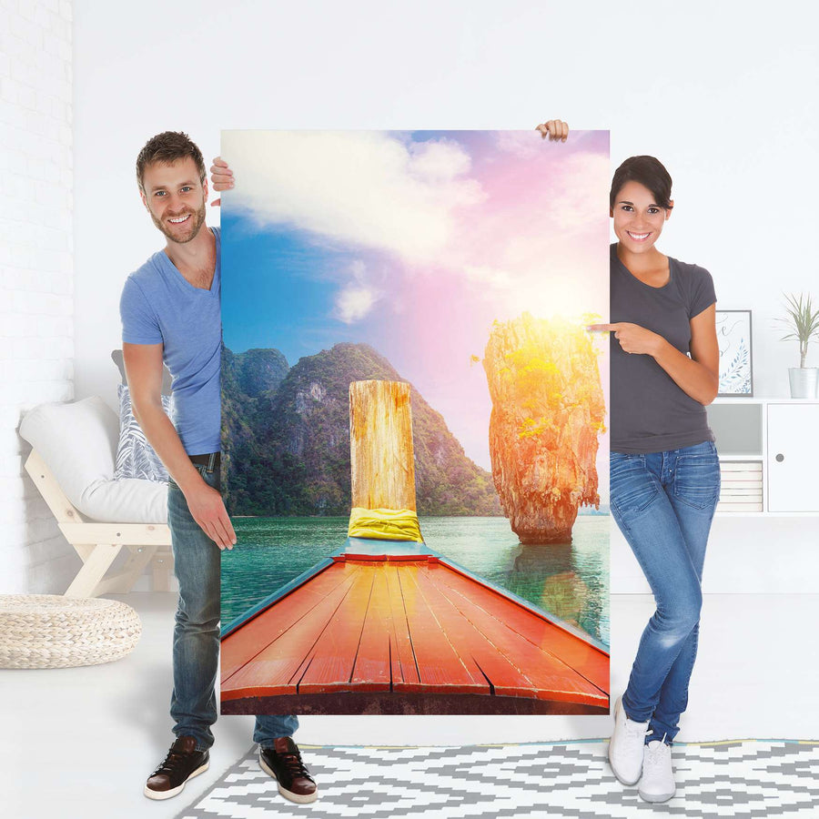 Selbstklebender Folienbogen Blue Water Lagoon - Größe: 100x150 cm