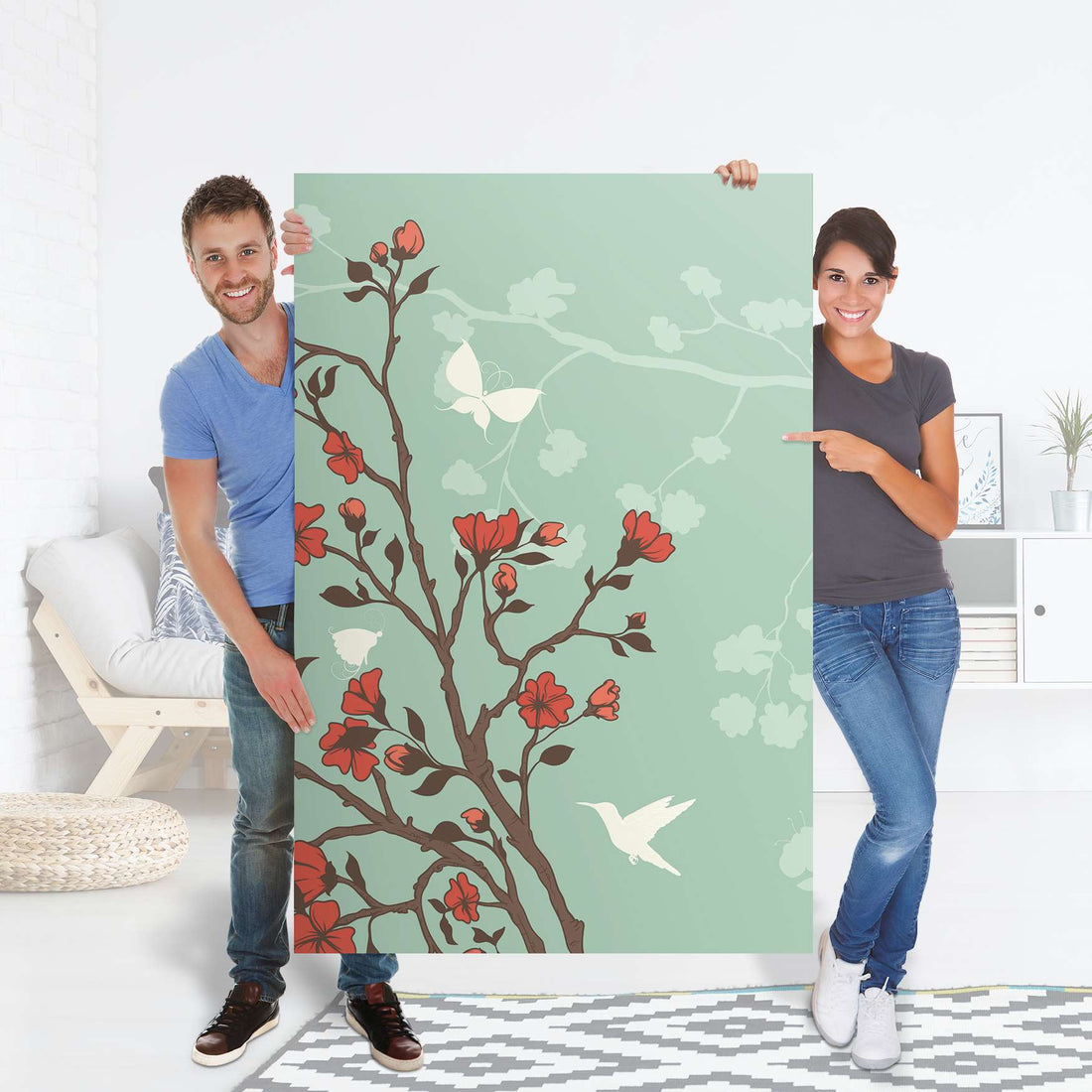 Selbstklebender Folienbogen Blütenzauber - Größe: 100x150 cm