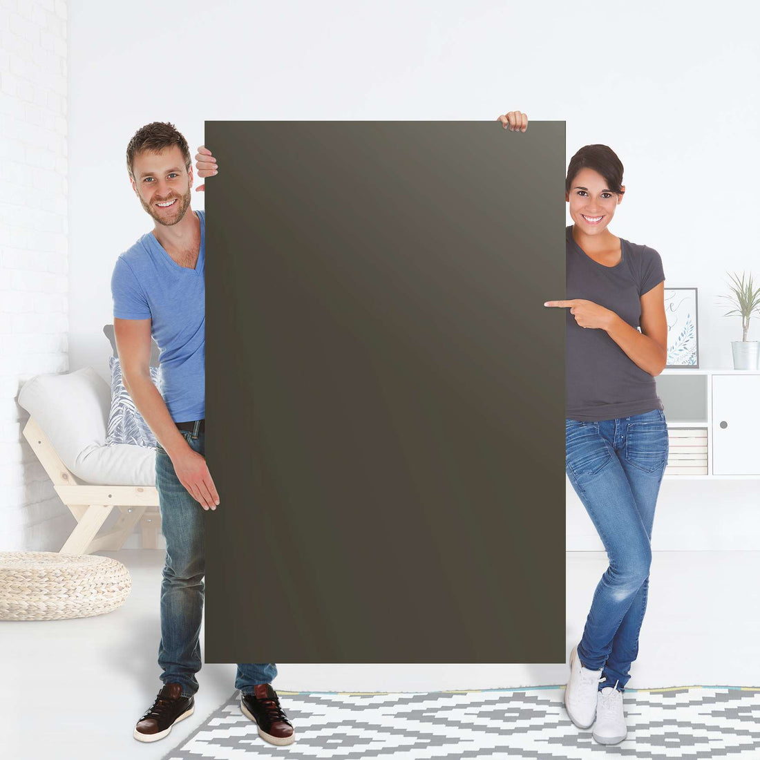 Selbstklebender Folienbogen Braungrau Dark - Größe: 100x150 cm
