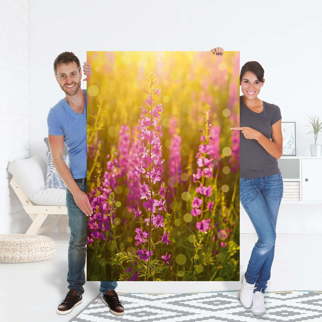 Selbstklebender Folienbogen Flower Meadow - Größe: 100x150 cm
