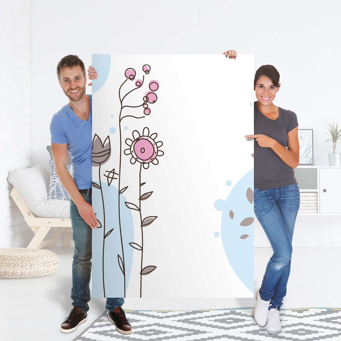 Selbstklebender Folienbogen Flowers 3 - Größe: 100x150 cm