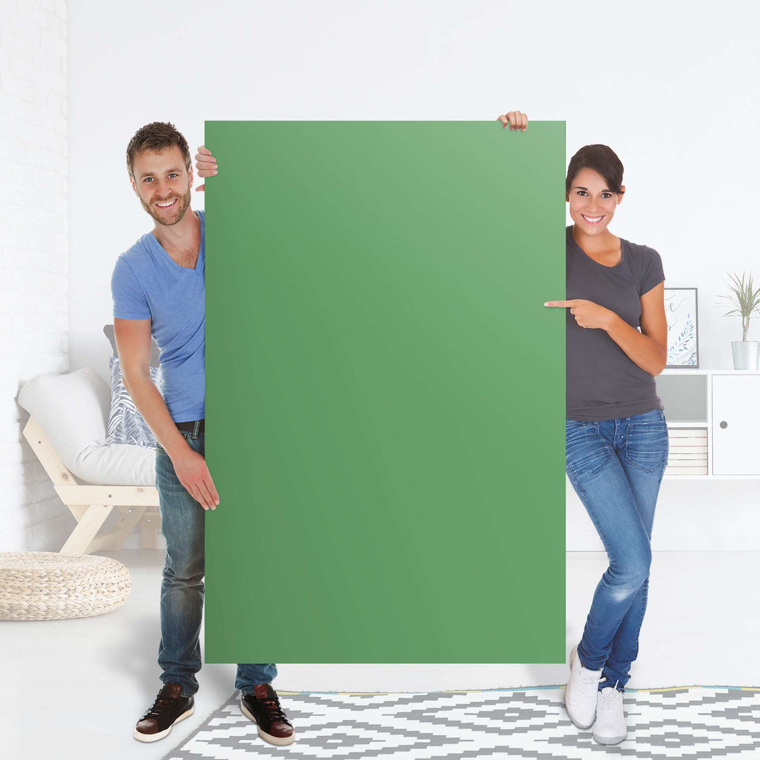 Selbstklebender Folienbogen Grün Light - Größe: 100x150 cm
