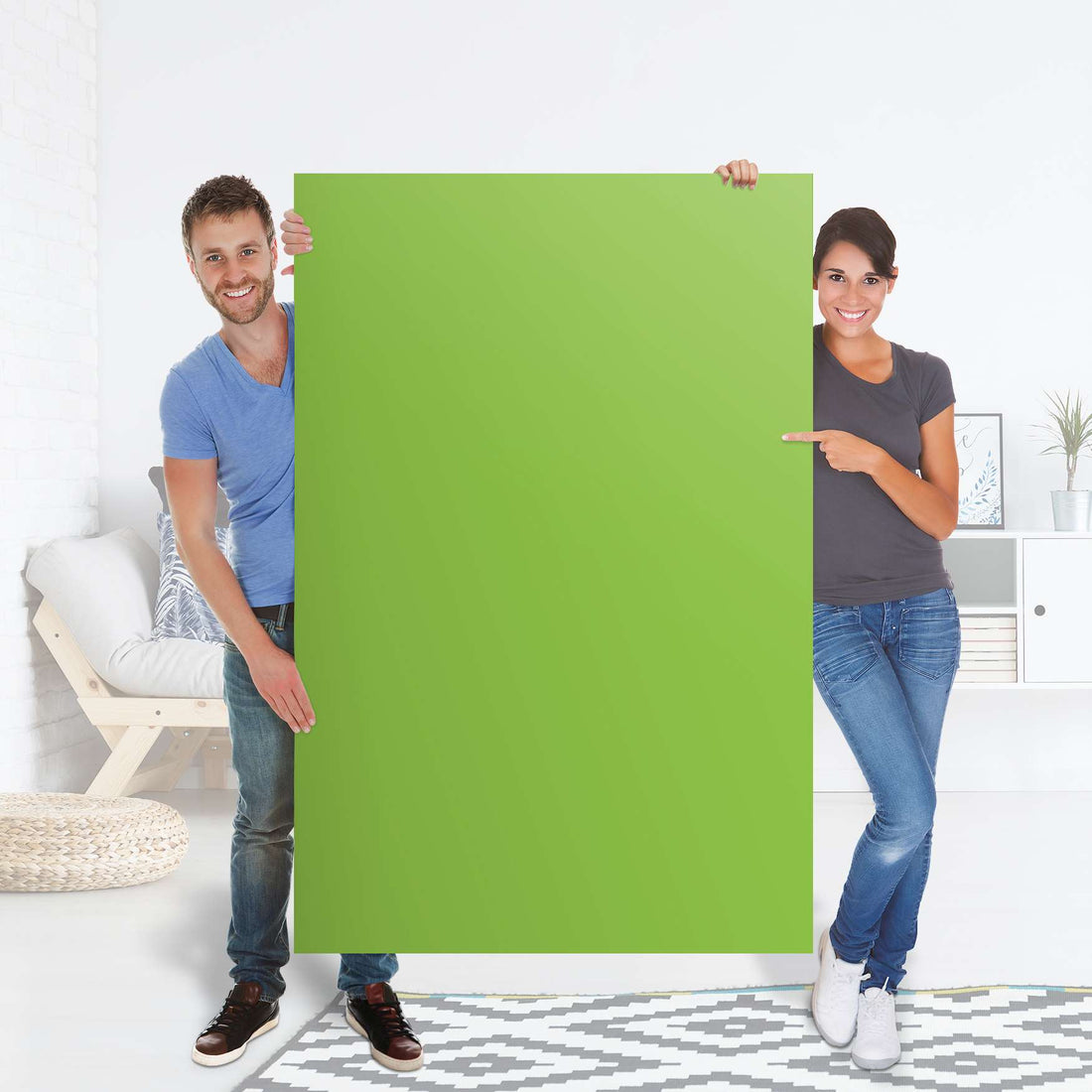 Selbstklebender Folienbogen Hellgrün Dark - Größe: 100x150 cm