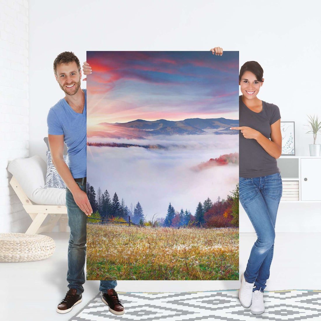 Selbstklebender Folienbogen Herbstwald - Größe: 100x150 cm