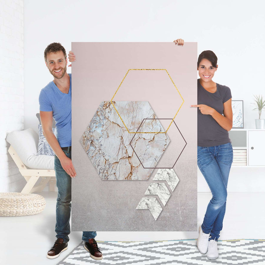 Selbstklebender Folienbogen Hexagon - Größe: 100x150 cm